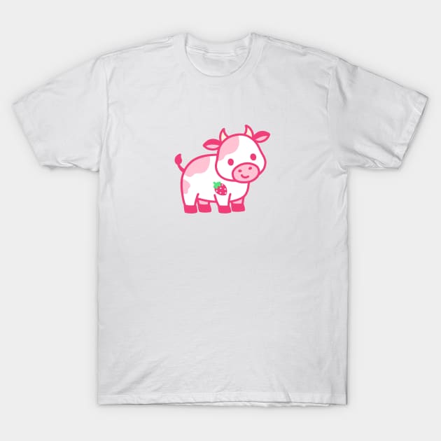 Strawberry Cow T-Shirt by littlemandyart